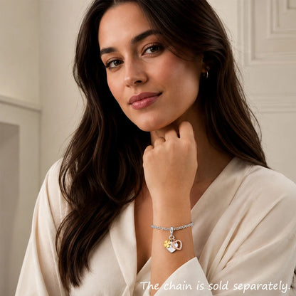 Damen-Charm-Anhänger Kleeblatt Herz beste Freundin aus Sterlingsilber