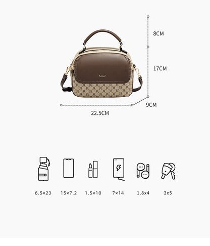 Damen Schultertasche aus PVC-Leder Im Vintage-Stil Crossbody