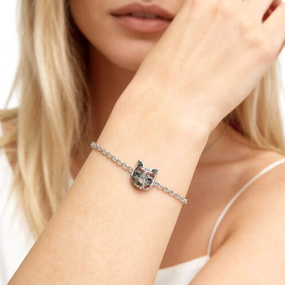Damen-Charm-Anhänger Fuchs Karma Perlen Vintage aus Sterlingsilber
