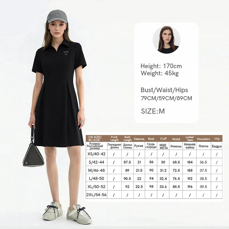 Stilvolles Polokragen Minikleid Für Damen Tailliert Und Bestickt