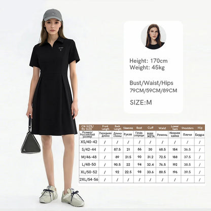 Stilvolles Polokragen Minikleid Für Damen Tailliert Und Bestickt