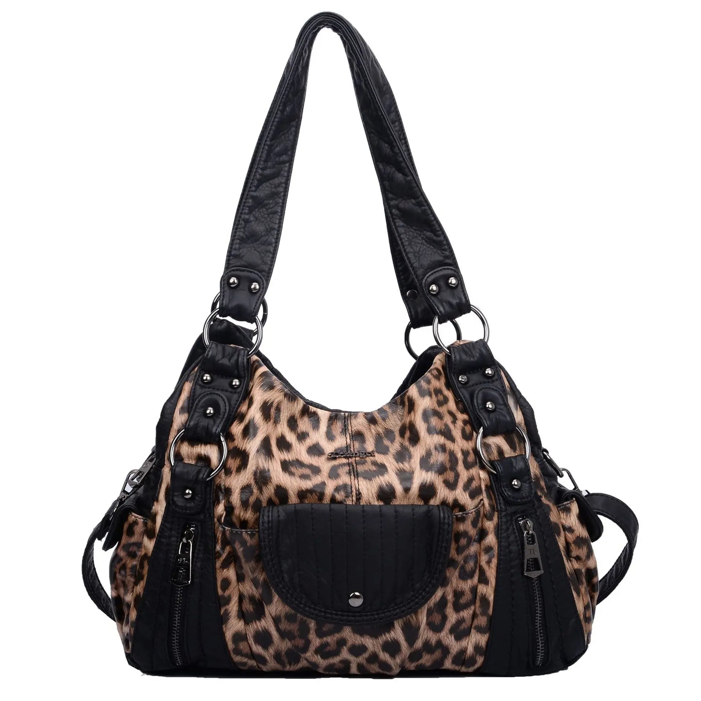 Damen-Hobo-Tasche aus Vintage-Leder mit verstellbarem Tragegurt und Mehrfachtaschen
