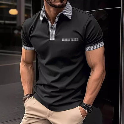Lässiges Herren-Langarmshirt mit Reverskragen und Schichtoptik – modisch und vielseitig einsetzbar