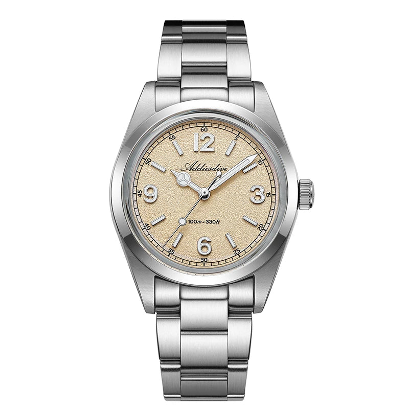Herren-Quarzuhr 36 mm mit Bubble-Glas in Sommerfarben
