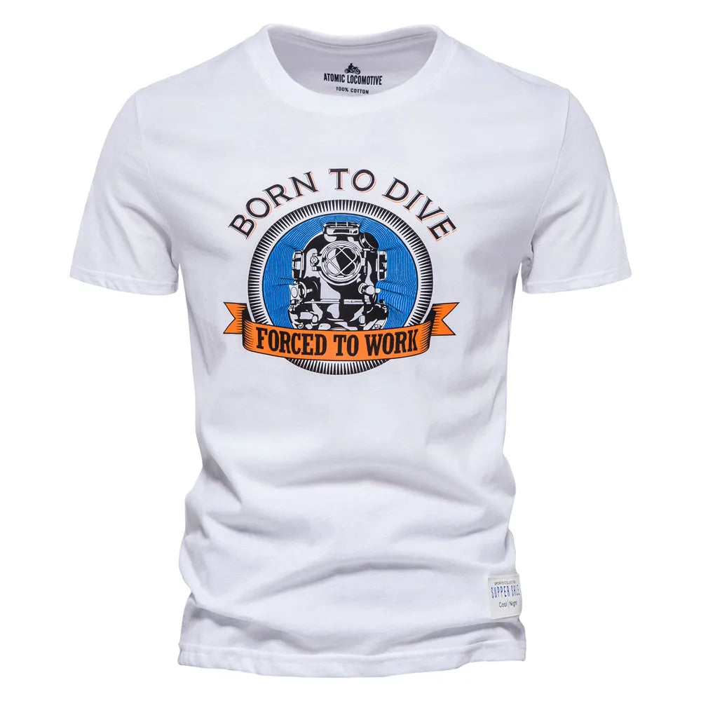 Herren T-Shirt aus Baumwolle mit hochwertigem Druck im lässigen Stil