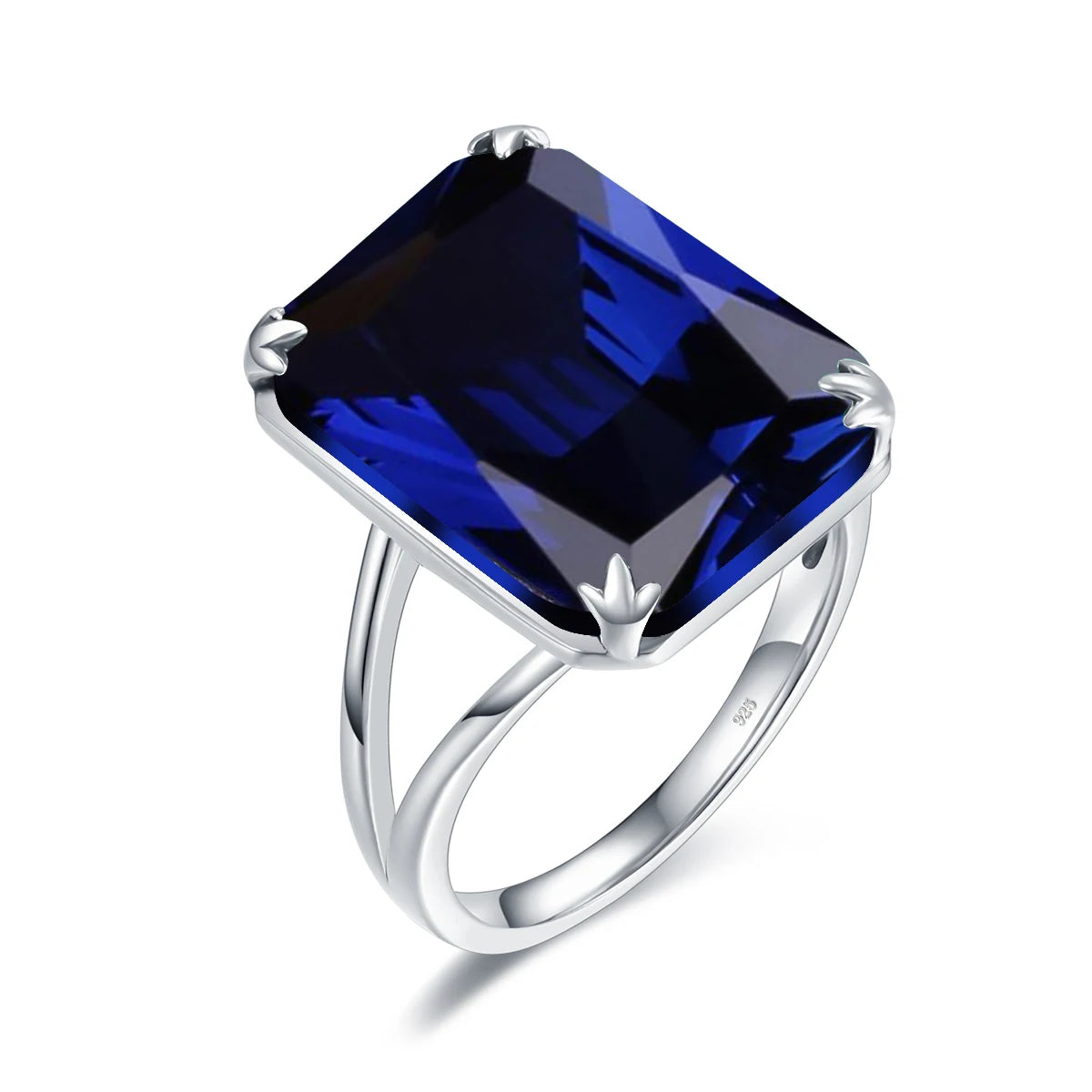 Damen-Amethyst-Ring aus 925er Sterlingsilber mit rechteckigem Stein 13x18 mm Feines Schmuckstück