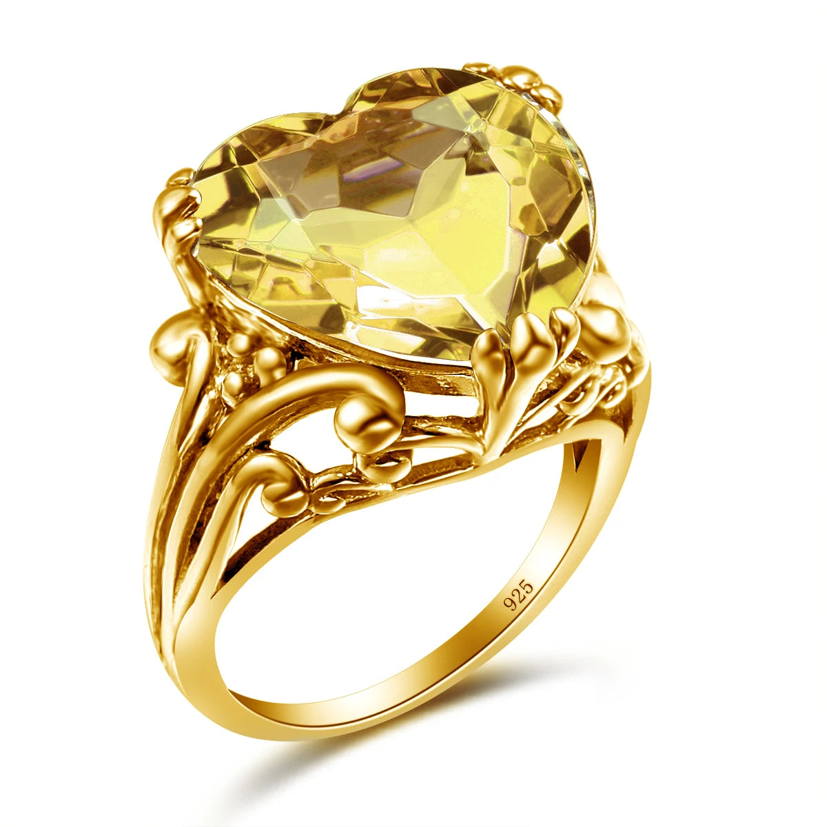 Damen-Ring aus 925-Silber mit Herzform und Mystic-Topas Regenbogenfarben für Alltag und festliche Anlässe