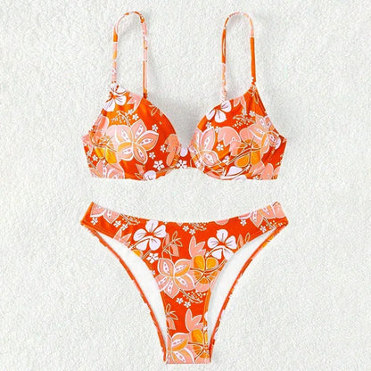 Gestreiftes sexy Bikini-Set mit Push-up-Effekt – ideal für Strand und Pool
