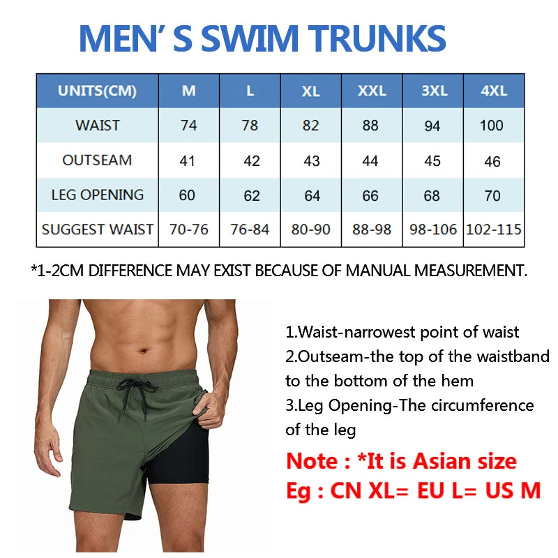 Lange Herren-Shorts aus Polyester mit Innenfutter und seitlicher Reißverschlusstasche – ideal für Strand und Fitnessstudio