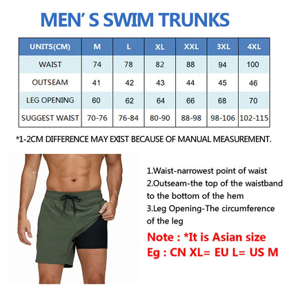 Lange Herren-Shorts aus Polyester mit Innenfutter und seitlicher Reißverschlusstasche – ideal für Strand und Fitnessstudio