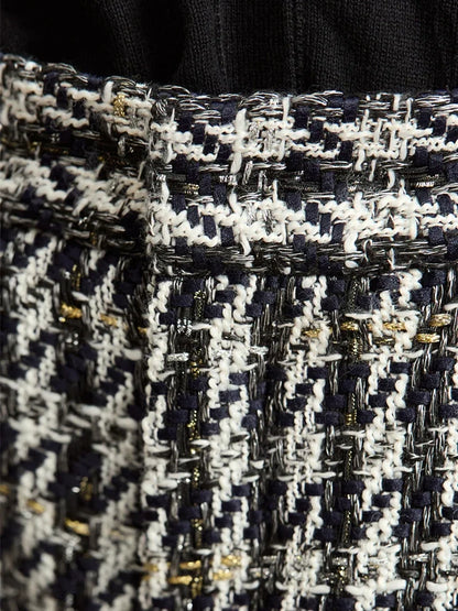 Damen Shorts im Retro-Stil mit kariertem Patchwork und Taschen