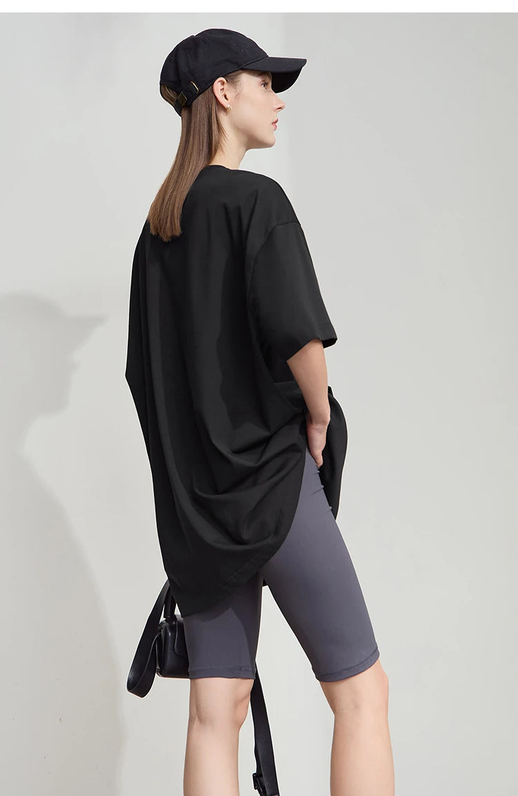 Damen T-Shirt mit Druck im lässigen Rundhals-Stil für das Büro