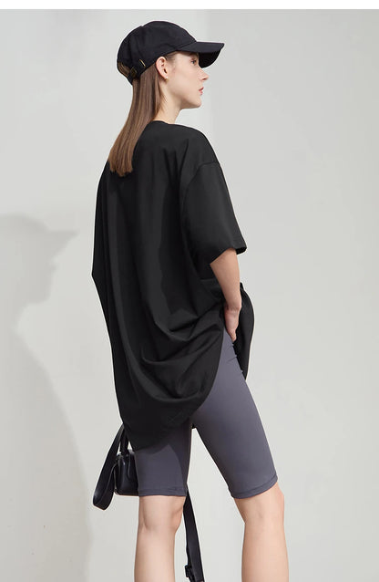 Damen T-Shirt mit Druck im lässigen Rundhals-Stil für das Büro