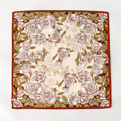 Damen Twill Seidenschal 65cm quadratisch Krawatte Halstuch doppelseitig Hijab Bandana C