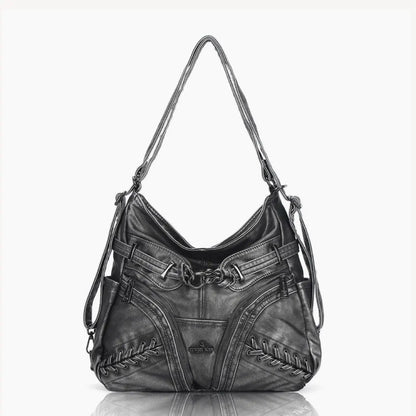 Damen-Schultertasche aus PU mit Mehrfachfächern und verstellbarem Schulterriemen Top-Handle-Design