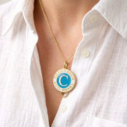 Damen-Charm-Anhänger Münze vergoldet Vintage elegant aus Sterlingsilber