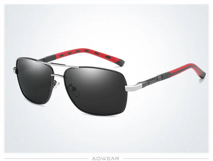 AOWEAR Vintage-Spiegel-Polarisierte Sonnenbrille für Herren und Damen, UV400, Retro-Sonnenbrille, hochwertige Fahrbrille mit Etui