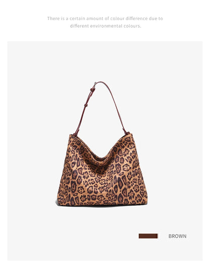 Damen Schultertasche Groß Kapazität Oversize Leopardendruck Modische Tote Tasche