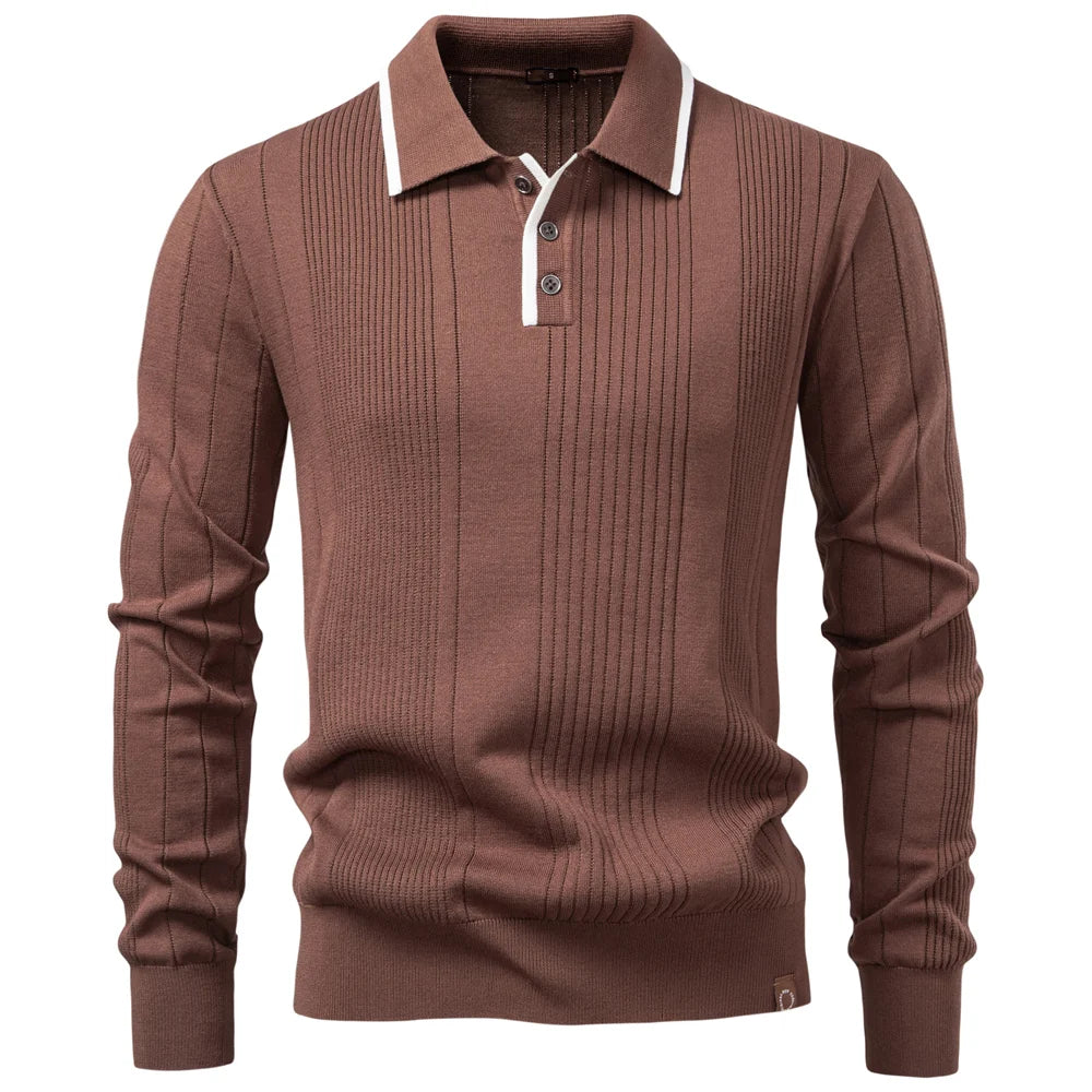 Premium Langarm Poloshirt Herren Knitterresistent Business