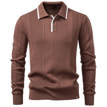 Premium Langarm Poloshirt Herren Knitterresistent Business