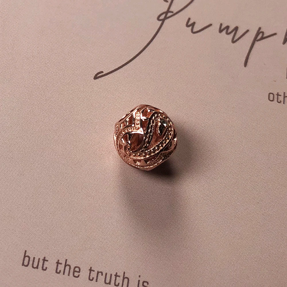 Damen-Charm-Anhänger Roségold Perlen Wassertropfen aus Sterlingsilber