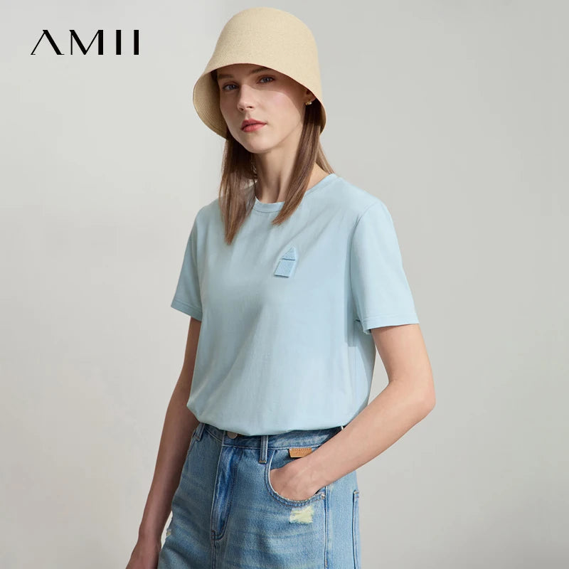 Damen T-Shirt aus Eisprozellan mit Rundhalsausschnitt und antibakteriellen Eigenschaften