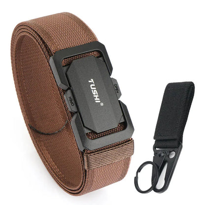 Herren-Stretch-Gürtel Mit Metall-Schnalle Und Schnellverschluss Für Alltag Und Outdoor