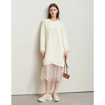 Elegantes Damen Strickkleid Mit Langen Ärmeln Für Den Winter