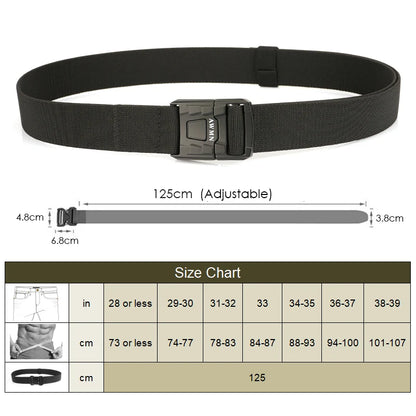 Herren-Gürtel Elastisch Mit Metall-Schnalle Und Schnellverschluss Aus Premium-Canvas-Stretch Für Outdoor Einsatz