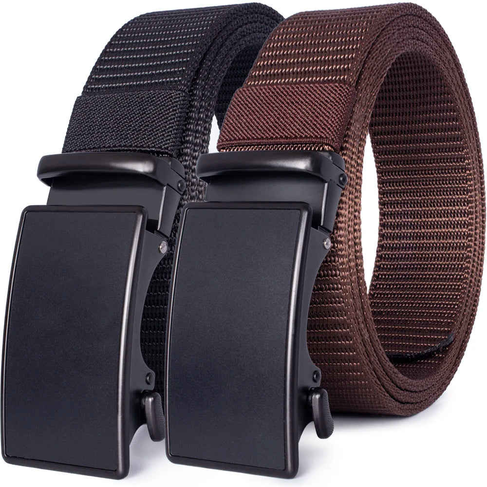 Herren Nylon Canvas-Gürtel Schnellverschluss Casual Army 3,6 cm