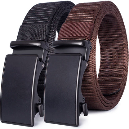 Herren Nylon Canvas-Gürtel Schnellverschluss Casual Army 3,6 cm