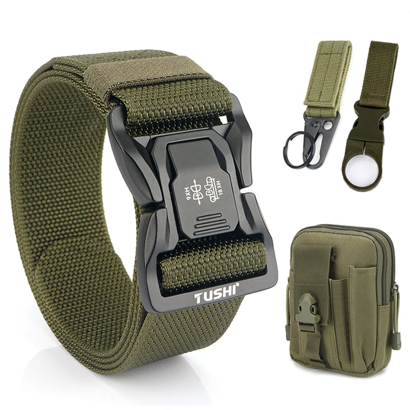 VATLTY New 4.3cm Tactical Outdoor Belt Tight Nylon Aluminum Buckle Quick Release Men's Military Belt Casual Wide Waistband Male