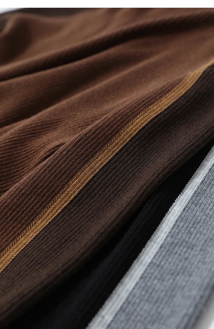 Damen-Halbrollkragen-Pullover Slim asymmetrisch Kontrast Winter