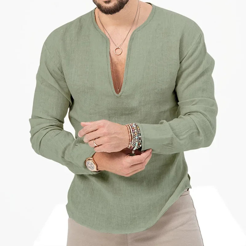 Schweres Herren-Übergrößen-Waffel-T-Shirt mit Farbblock und kurzen Ärmeln
