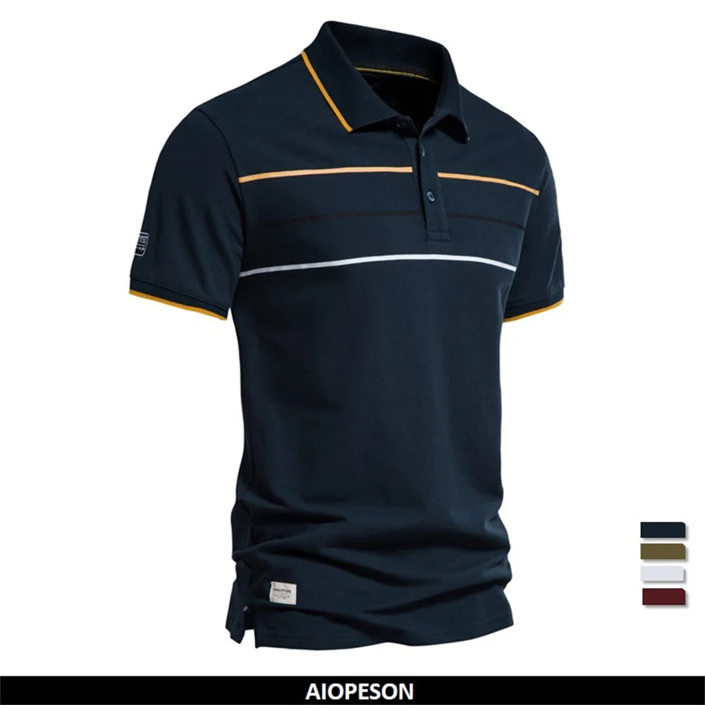Premium Herren Poloshirt Aus Baumwolle Mit Kontrastakzent