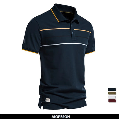 Premium Herren Poloshirt Aus Baumwolle Mit Kontrastakzent