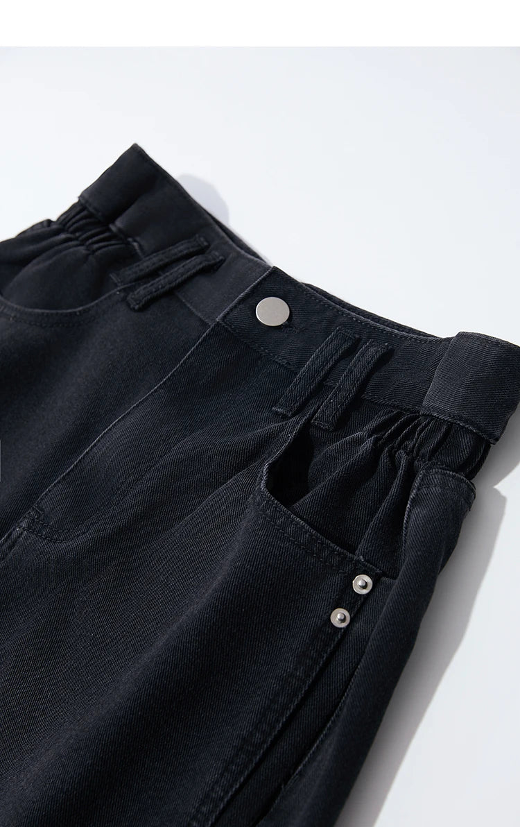 Damen Shorts Baumwoll-Denim Lässig Locker Gerade Vintage Modische Taschenjeans