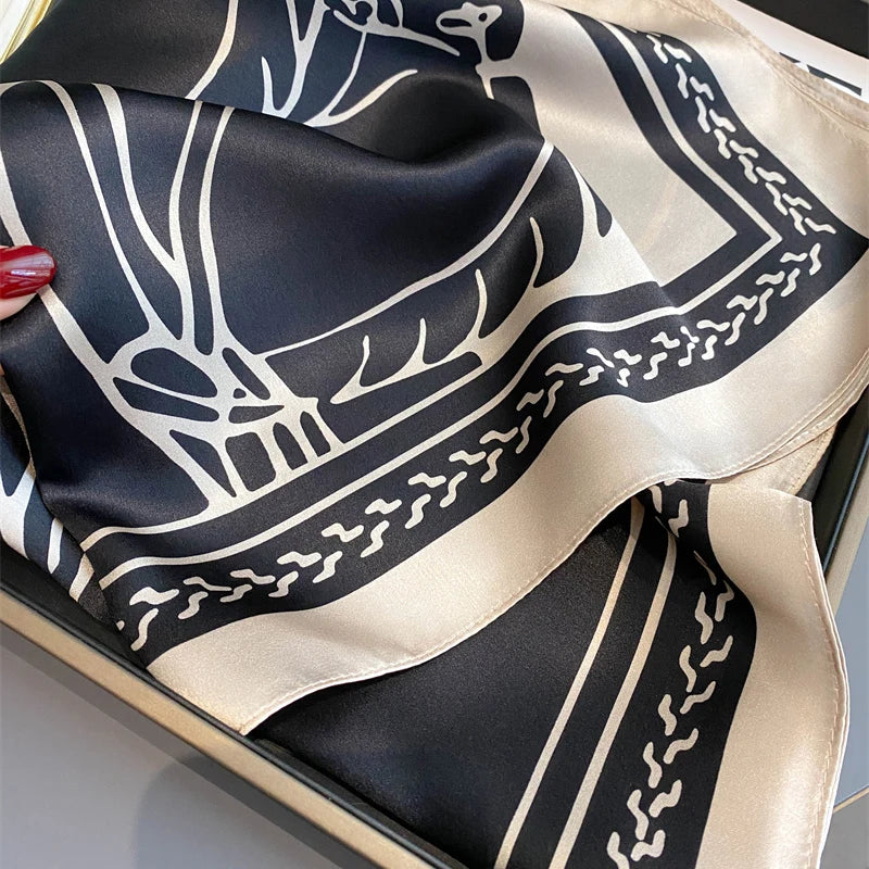Damen Seidenschal quadratisch 70cm Halstuch Bandana Hijab Pashmina K