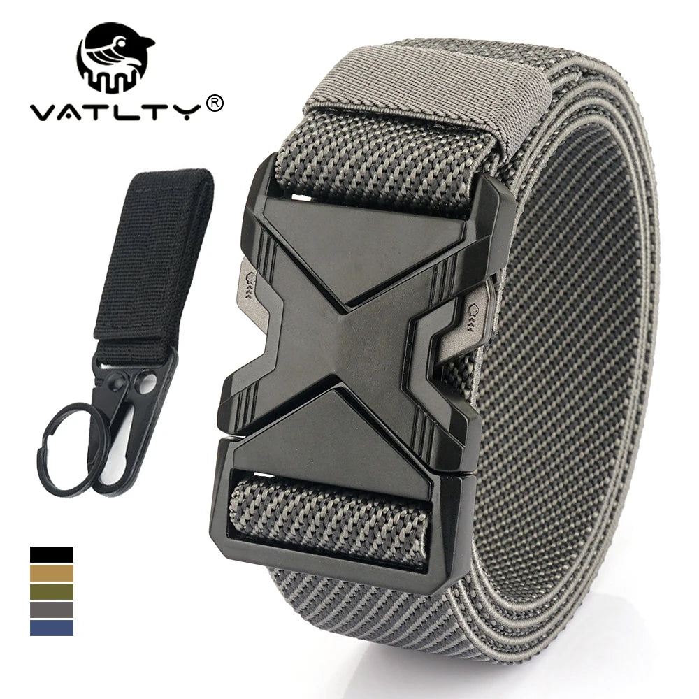 Herren-Taktischer Gürtel aus Nylon mit Elastischem Band und Schnellverschluss 3,8 cm Breite