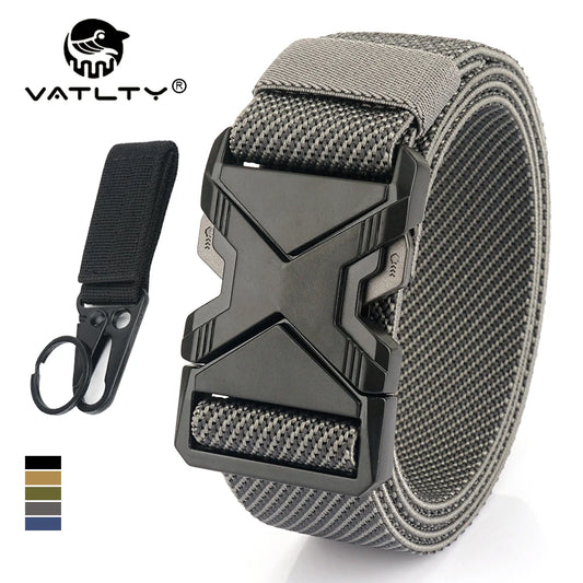 Herren-Taktischer Gürtel aus Nylon mit Elastischem Band und Schnellverschluss 3,8 cm Breite
