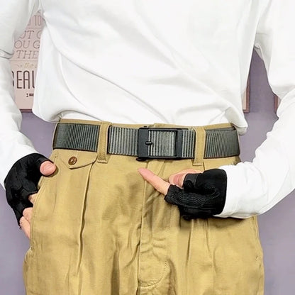 Herren-Gürtel aus Nylon 3,8 cm Breite verstellbar mit automatischer Schnalle für Alltag und Abenteuer