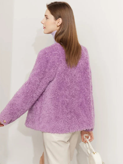 Damen Eleganter Mantel im Französischen Stil mit Taschen und Knöpfen
