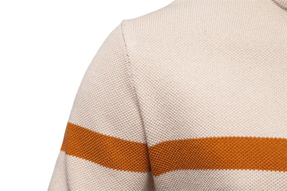 Herren Pullover aus hochwertiger Baumwolle mit Reißverschluss im Mock Neck Stil