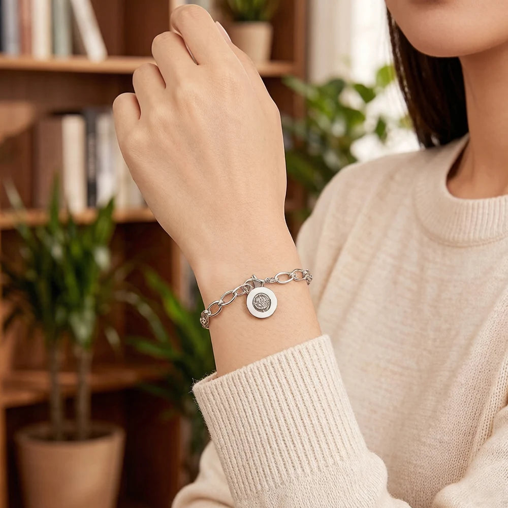 Damen-Armband Kreuz Gliederkette Club aus Sterlingsilber