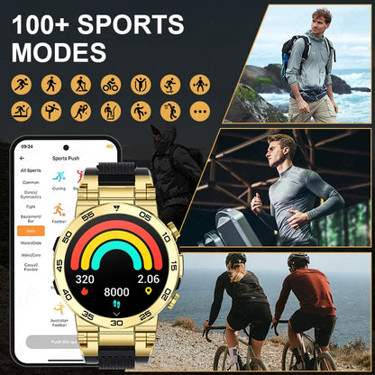 LIGE Neue 1,53 "Bluetooth Anruf Smart Uhr Männer Outdoor Sport Fitness LED Taschenlampe Herzfrequenz Smartwatch Für Android IOS telefon