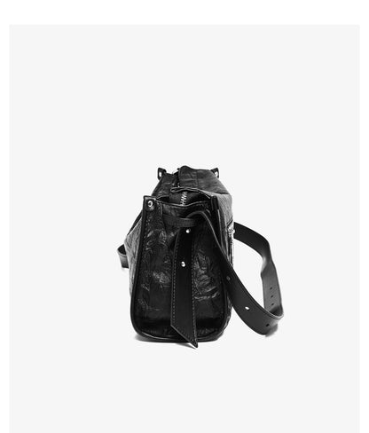 Damen Schulter Tasche aus echtem Leder im Boston Bag Design