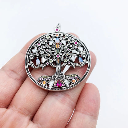Damen-Charm-Anhänger bunter Baum Böhmen Sommer aus Sterlingsilber