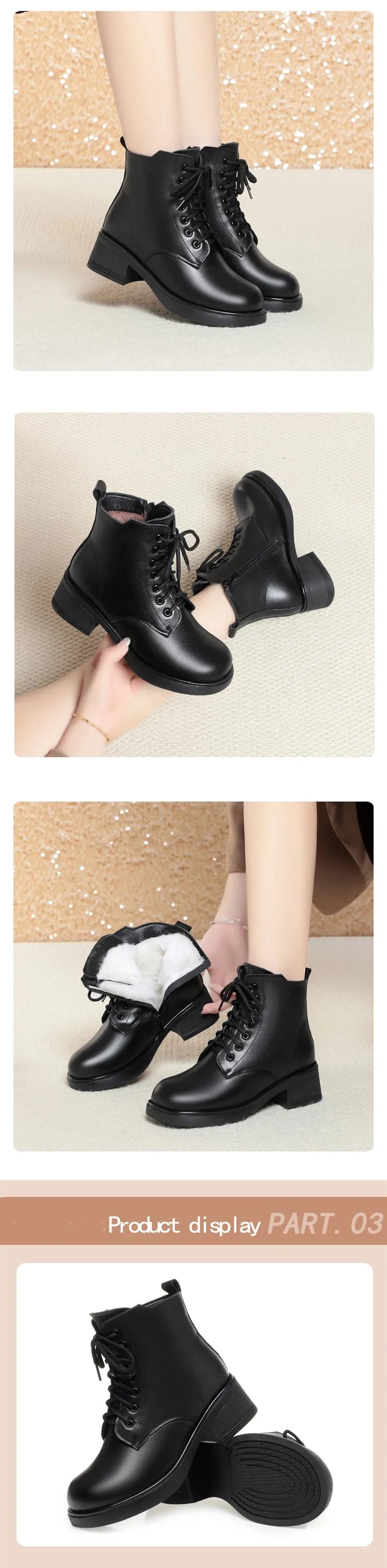 AIYUQI Women Marton Boots Winter 2025 New Genuine Leather Large Size Women Snow Boots Anti-Slip Women Motorcycle Boots