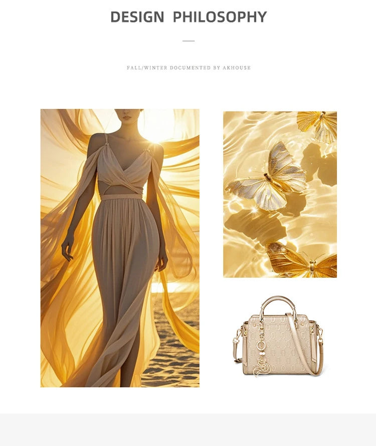 Damen Schultertasche Aus Rindsleder Mit Elegantem Design