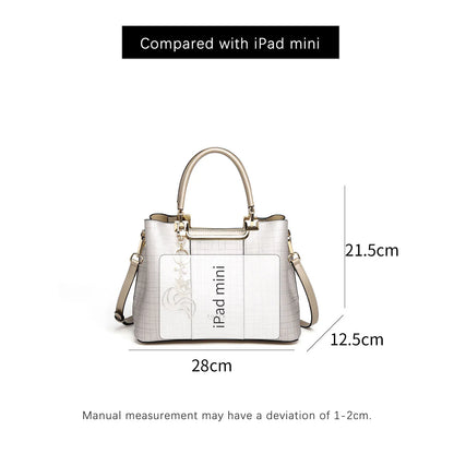 Damen Handtasche aus Split-Leder Schultertasche im Luxus Saffiano Design